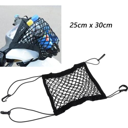 Black Motorcycle Luggage Net Hold Hook Cargo Bike Scooter Mesh Fuel Tank Equipaje Helmet Storage Trunk Bag Accessories