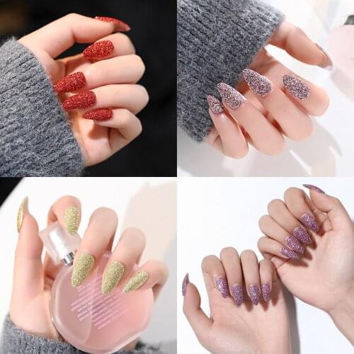 Onion Powder Sharp Nail Strip Wear Manicure Piece 24 Pieces / Box Nail Fashion Manicure Patch False Nail