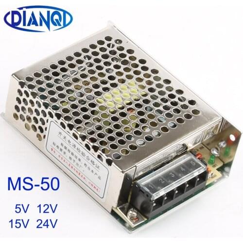 DIANQI MS-50-15 MS-50-24 power supply MS-50W 24v 12v 5v 15v mini size ac dc converter power supply unit dc voltage regulator