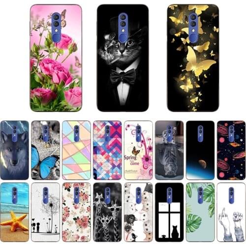 For Alcatel 1X 2019 5008Y Case 5.5'' Fashion silicone Soft Cute Back Cases for Alcatel 1X (2019) with Finger Hole Shells Coque