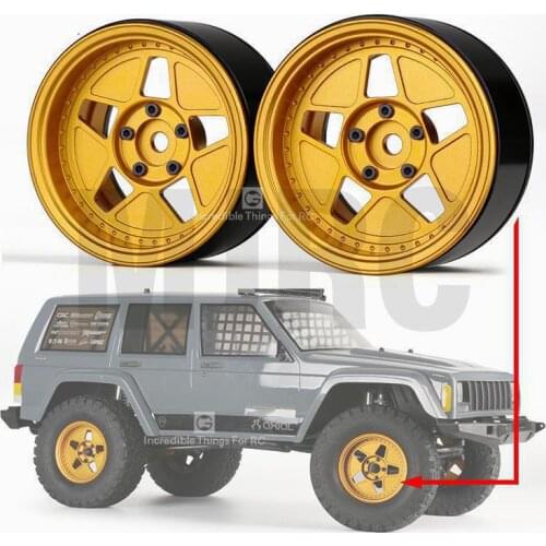 For 1/10 Rc tracked vehicle Trx4 Defender Mustang Rc4wd D90 D110 axial Scx10 90046 Jimny Cfx TRX-6 Vs4 2.2 inch gold metal wheel