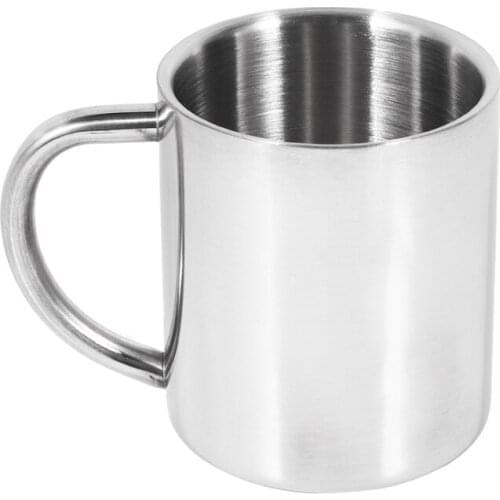 Double Layer Stainless Steel Coffee Mugs Tea Cup Wine Cup With Handgrip Scald-Proof Milk Mug Drinkware Kitchen Tools