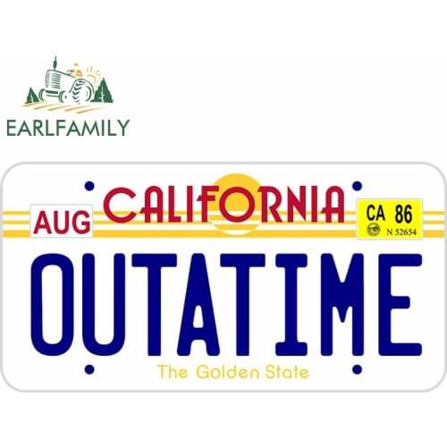EARLFAMILY 13cm x 7.1cm for California Passport Outatime Anime Car Stickers Surfboard Laptop Refrigerator Decal Vinyl Car Wrap