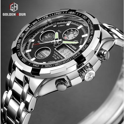 GOLDENHOUR Mens Silver Watch