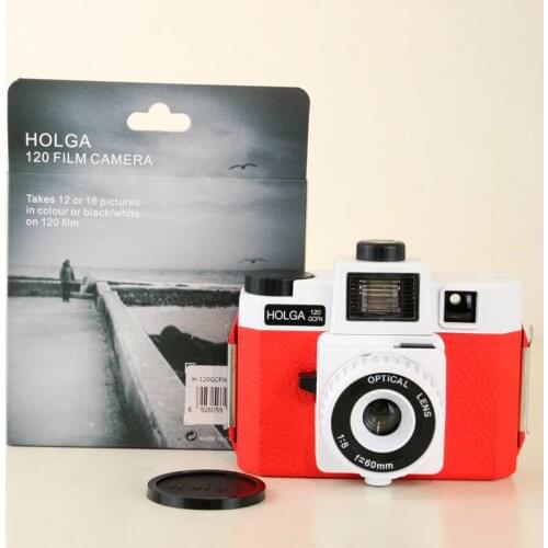 Holga 120GCFN White/Red Medium Format Film Camera Glass Lens Lomo Brand new
