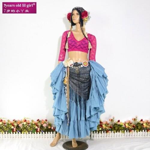 Lace Belly Dance Top Ats Tribal Choli Iong Sleeve Womens Costume BR11 15