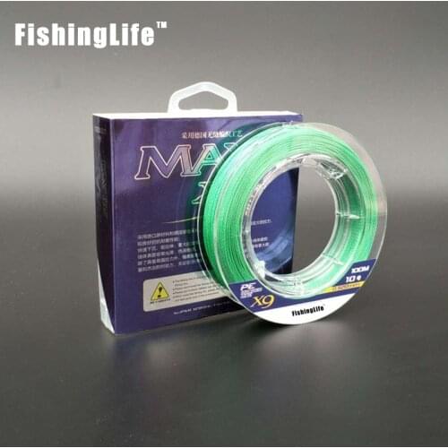 FishingLife Free Shipping 100M 10-1501009705030LB9 strand Multifilament PE Braided Fishing Line Freshwater and Saltwater Fishing