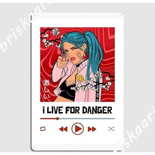 Attitude Metal Sign Home Garage Decoration Club Custom Live For Danger Tin sign Poster