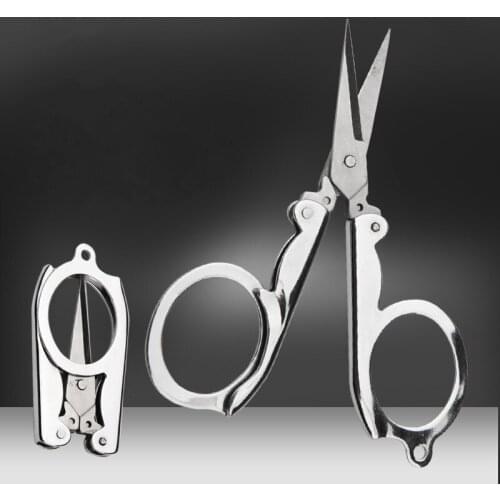 Mini Stainless steel folding scissors portable travel scissors hand tool Learning Office stationery Multifunctional tools