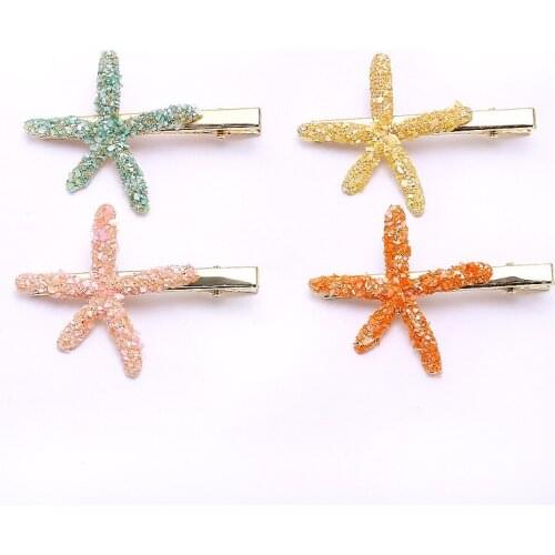 Fashion Jewelry Sweet Starfish Hair Clip Barrette Womens Girls Hairpin Dukbill Toothed Barrettes Hairgrips