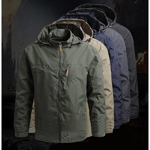 Men Outdoor Hiking Jackets Waterproof Hooded Windbreaker Coat Men 2021 Autumn New Casual Jacket Tactics Military Jackets Men