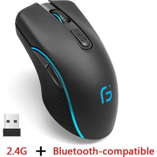 Computer Mouse Gaming Bluetooth Mouse 2.4Ghz Wireless Dual Mode 2 In 1 Mouse 1600dpi Ergonomic Portable Optical Mice For Laptop