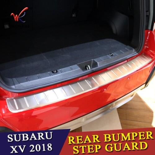 For Subaru XV GT3 GT7 2017 2018 Stainless Steel Outer Rear Bumper Protector Guard Plate Trim 1pcs Car Styling accessories