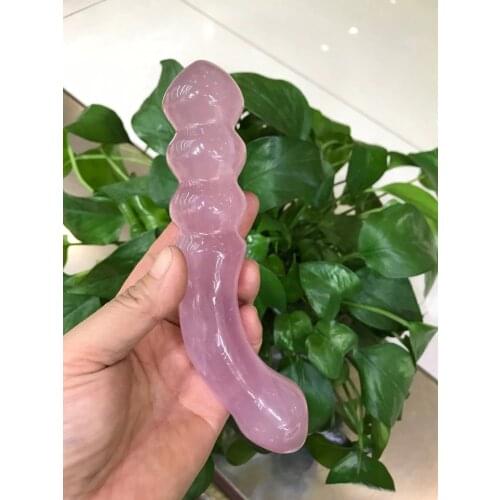 Natural Rose Quartz Massage Stick Healthy Woman Smooth Large Size Penis Stick Collections Gift