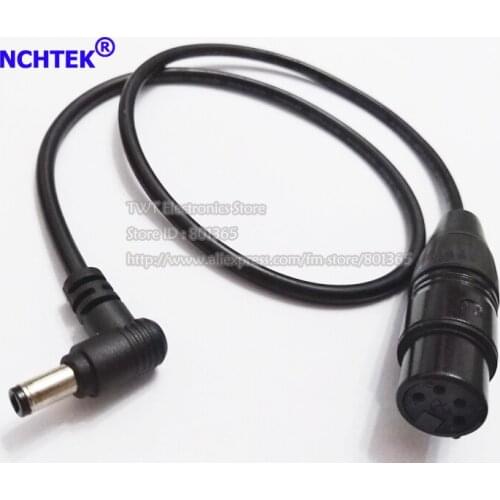 NCHTEK 90 Degree Angled DC 5.5*2.5mm to XLR 4Pin Female Connector Extension Cable For Video Camera About 60CM/Free Shipping/2PCS