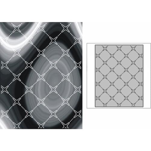 New Spotted Stars Line Diamond Background Plate Craft Embossing 2021 Metal Cutting Dies for DIY Scrapbooking Album Card Making