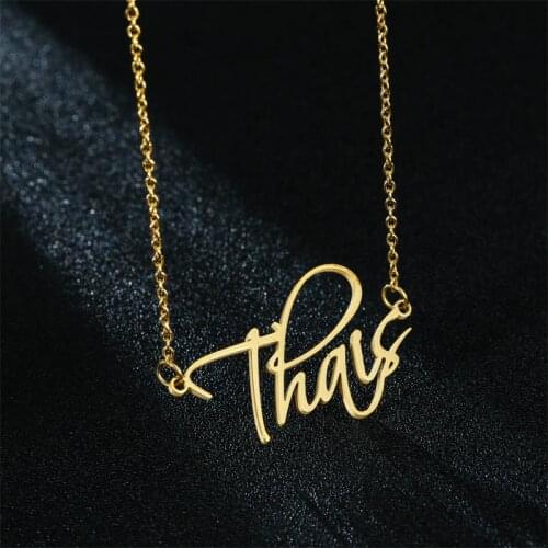 Personalized Custom Handwritten Name Necklace Art Signature Nameplate Necklace Unique Memorial Jewelry For Men Women Handwritten