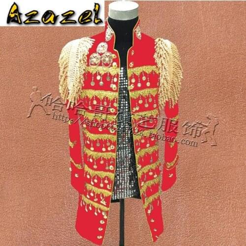 Hot New Men Sequins Metallic Performances Bar jacket Long Coat Nightclubs Fashion Slim Suits Male Singer DJ stage Costumes