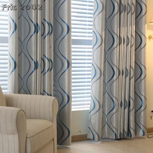 Thick Luxury Wavy Striped Kitchen Decoration Modern Blackout Curtains For Living Room Bedroom Curtains