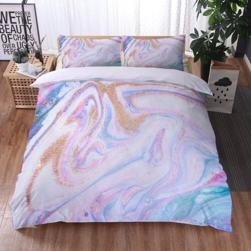 The Bedroom Bedding Luxury Comfortable Colorful Marble Pattern Printed Duvet 2/3pcs Single And Double Super Large