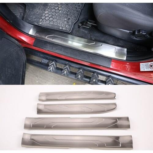 StainlessSteel Car Door Sill Scuff Strip Protector Cover Inner Built Threshold Parts For Toyota Tacoma 2016-2020 Car Accessories