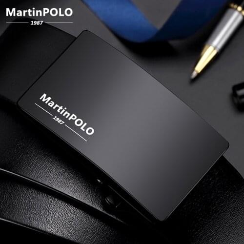 MartinPolo Luxury Brand Male Genuine Leather Strap Belts for Men Top Quality Belt Automatic Buckle Black Belts MP01701P