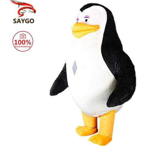 Inflatable Fat Thin Penguin Mascots Costumes Cartoon Christmas Halloween Cosplay Suit for Adult Plush Cartoon Clothes Apparel