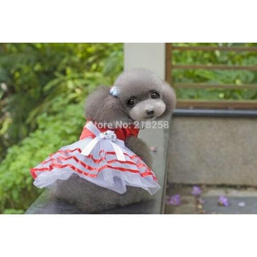 Spring Summer Satin Fabric Pet Dogs Dress Small Dogs Costume Party Skirt Clothing