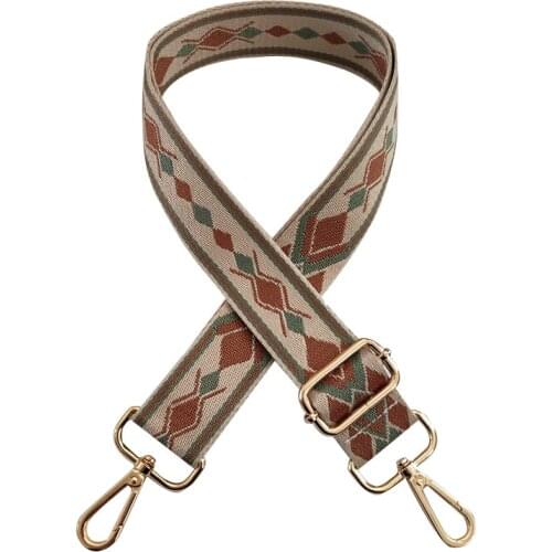 Fashion Adjustable Bag Handles Cotton Webbing Bag Straps Women Shoulder Bags Replaceable Belt Geometric Pattern Bag Accessories