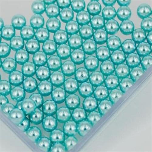Loose 1.5mm-18mm Aqua Blue Color No Holes Pearl Bead DIY Plastic Imitation Pearl Beads for Garment Hand Craft Art Decoration