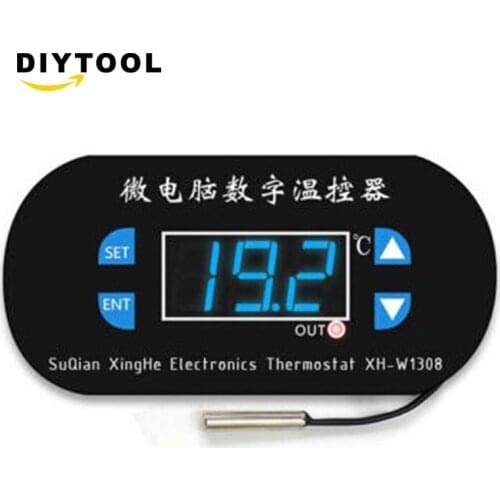 W1308 thermoregulator blue LED display Digital Temperature Controller switch -55-120 C with Sensor probe
