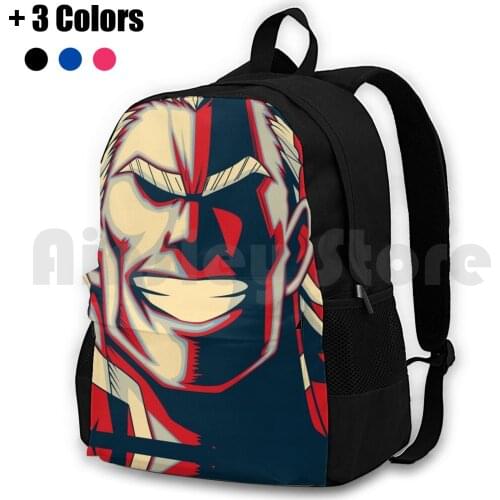 All Might Retro Outdoor Hiking Backpack Waterproof Camping Travel Anime All Might Cool Hero Memesrus