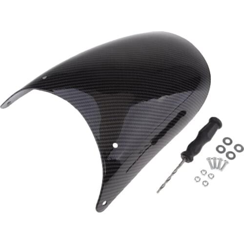 Carbon Fiber Motorcycle Front Fender Mudguard Extension Protection Guard Universal Fit (Black,Type 4)