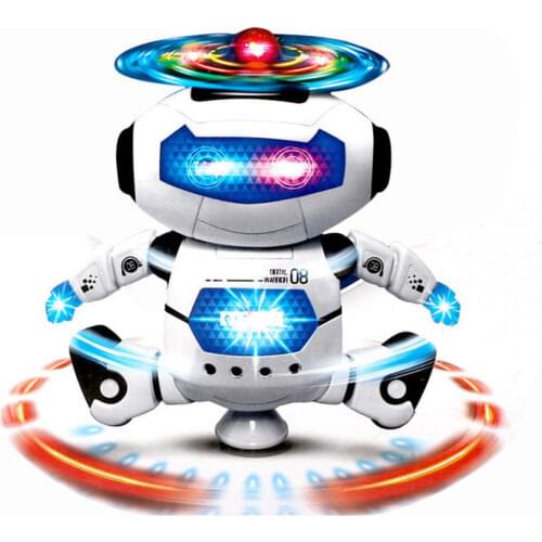 360 Rotating Space Dancing Robot Musical Walk Lighten Electronic Toy Christmas Birthday Best Gifs For Kids Toys Free shipping