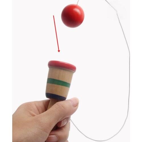 Funny Wooden Kendama Toys Skill Ball Cup Sports for Kids Children Hands and Eyes Coordination Ability Training