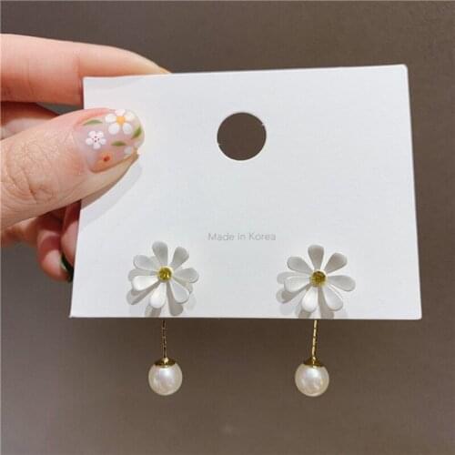 Elegant Flower Geometric Wedding Crystal Pearls Zircon Gold Color Stud Womens Earrings Girl Earings Fashion Jewelry 2021 YEA438