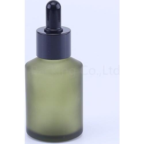 100pcs 60ml frost green Glass Bottle With Dropper Essential Oil Bottle , 60cc empty Perfume bottles
