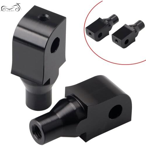 2X Motorcycle Black Aluminum Foot Pegs Adapter For Honda Shadow Rebel 250 Shadow 1100 Aero Yamaha YZF-R6/R6S Suzuki Volusia 800