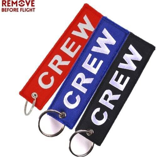 3PCS Mix Color Crew Key Chain OEM Embroidery Motorcycle Car Key Ring Holder Luggage Tag Aviation Gift Keychains chaveiro llavero