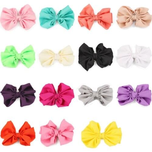 50pcs/lot 15colors 11cm Newborn High Elastic Knit Flower Bows Handmade Solid Flower Bow for Kids Girls Hair Accessories