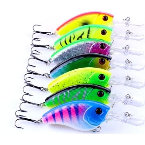 6pcs Fishing Lures Crankbait Minnow Hooks Isca Artificial Fishing Wobblers Swimbait Fishing Tackle Luminous Lure 9cm 11.8g