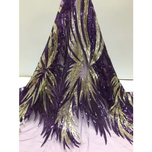 African Lace Fabric purple Tulle Lace 2020 High Quality Embroidery Nigerian French Exquisite Lace Fabric for Christmas Dress