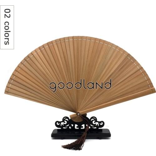 Free Shipping 100pcs coffee black bamboo Japanese fan, Chinese folding hand fan with free tassel for gift