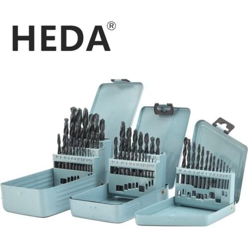 Free Shipping 13PCS/19PCS/25PCS/SETS HSS nitride straight shank twist drill kits for metal iron aluminum alloy wood copper wood