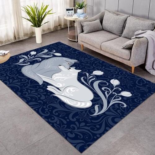 Animals Fox Large Carpets for Living Room Cute Animals Floor Mat Non-slip Area Rug 152x244cm Dropship