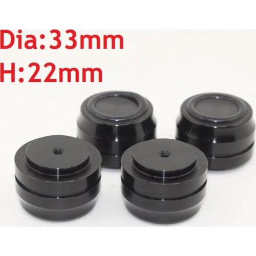 Black Aluminum Machine Feet Dia33 H27 DIY Home Audio Enclosure Accessories New Black 33mm