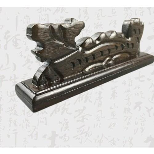 Dragon-shaped Penholder Durable Black Catalpa Practical Table Brush Holder Stationery Calligraphy Traditional Painting Pen Rack
