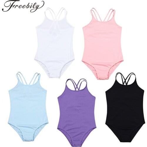 Child Kids Spaghetti Strap Ballet Dancewear Girls Dance Class Ballerina Gymnastics Leotard Bodysuit Ballet Tutu Party Costumes