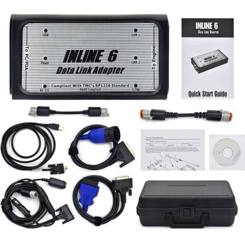Diagnostic Tool Scanner BR INLINE 6 Data Link Adapter Heavy Duty Full cable Truck interface USB SAE J1708/J1587 J1939 car CAN