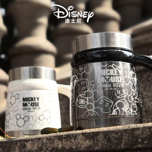 Disney 304 Stainless Steel Insulated Mark Coffee Cup with Lid Tea Strainer Handle Home Office thermos mug cute water bottle